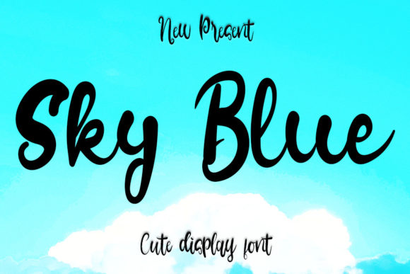 Sky Blue Font for Creative Design